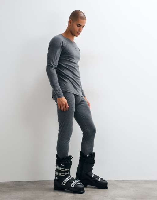 Jack & Jones Ski quick dry baselayer top and tights set in gray, 4 of 5