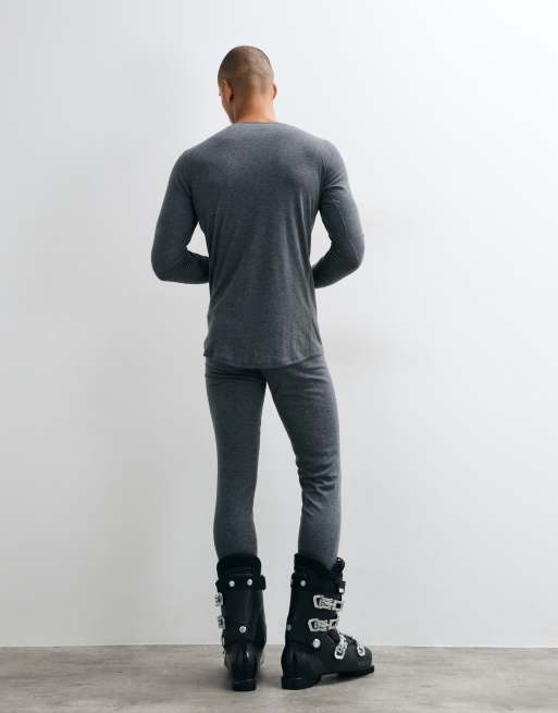 Jack & Jones Ski quick dry baselayer top and tights set in gray, 5 of 5