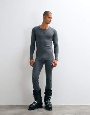Jack & Jones Ski quick dry baselayer top and tights set in grey