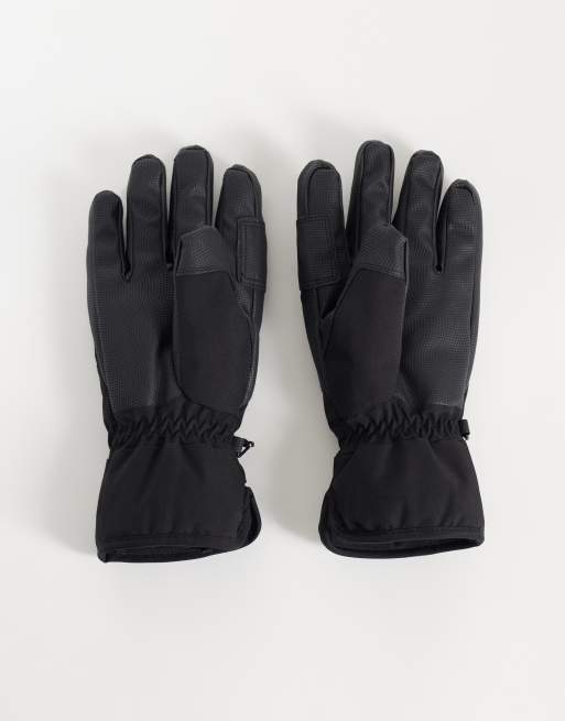 Jack & Jones Ski water repellent gloves with elasticized cuffs in black, 2 of 3