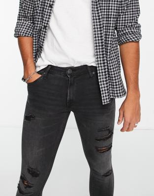 asos mens black ripped jeans