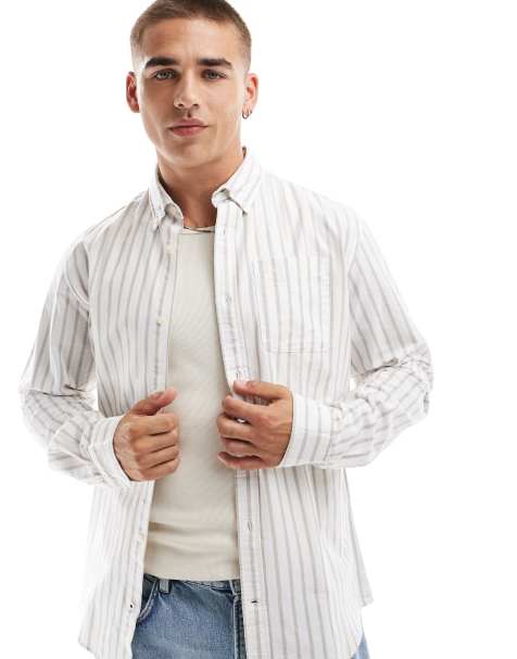 Jack & Jones - Skjorte med beige striber - view 1