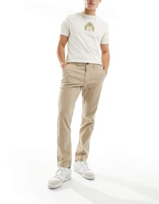 Jack & Jones Slim Chinos In Beige-neutral
