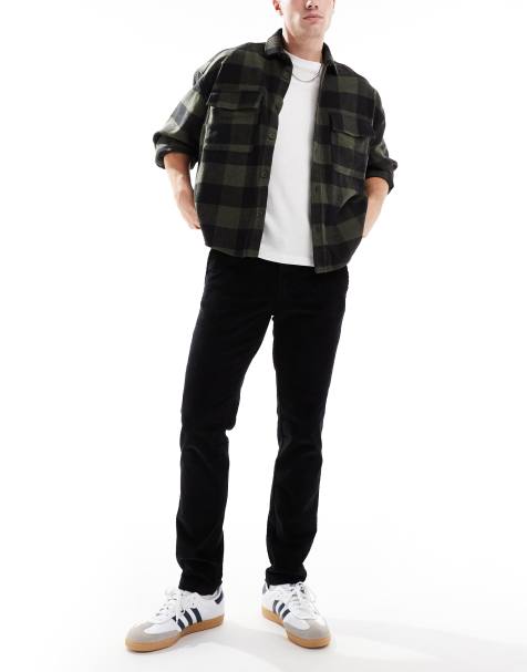 Jack & Jones slim cord pants in black - view 1