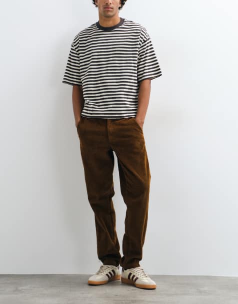 Jack & Jones slim cord trousers in tan brown - view 1