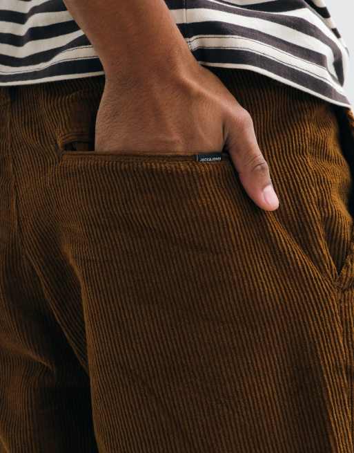 Jack & Jones slim cord trousers in tan brown, 4 of 5