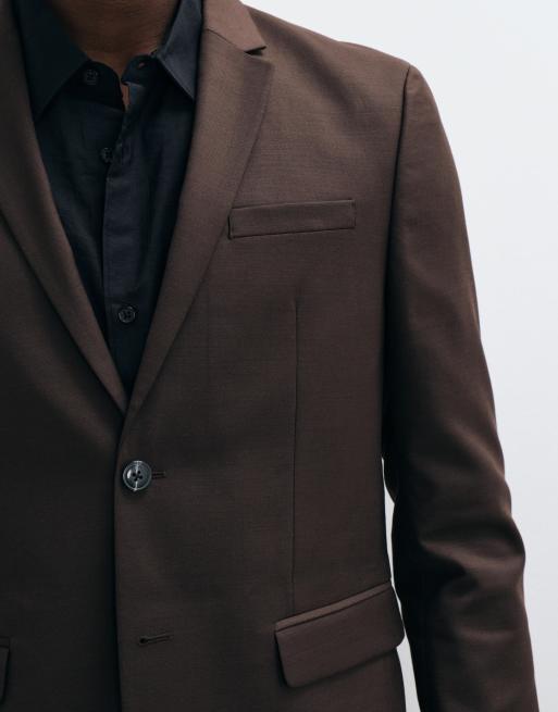 Jack & Jones slim fit blazer i mørkebrun, 2 af 5