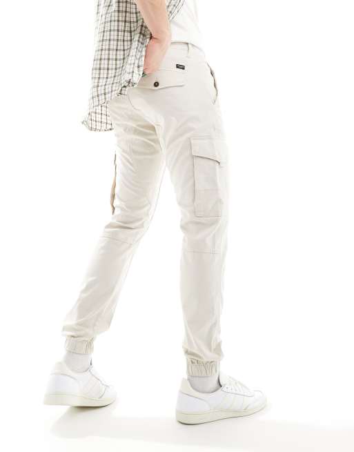 Jack & Jones slim fit cargo trouser in beige, 2 of 5