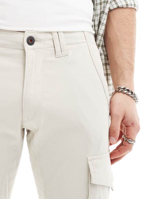 Jack & Jones slim fit cargo trouser in beige, 4 of 5