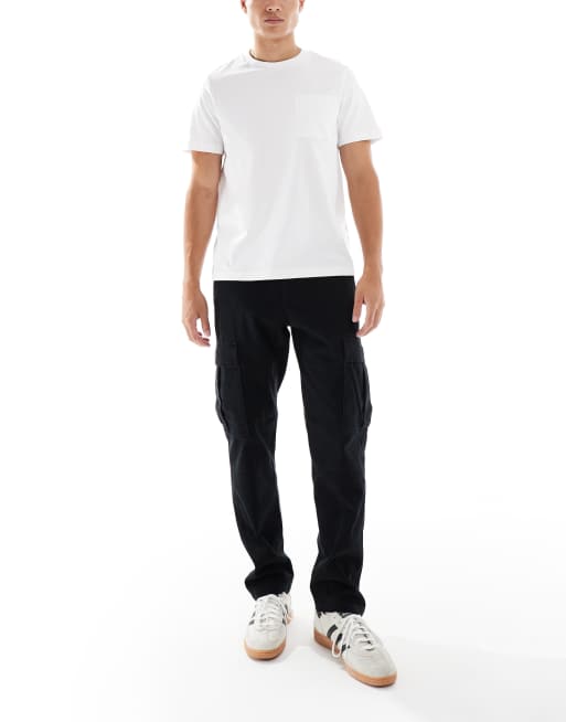 Jack & Jones slim fit cargo trouser in black