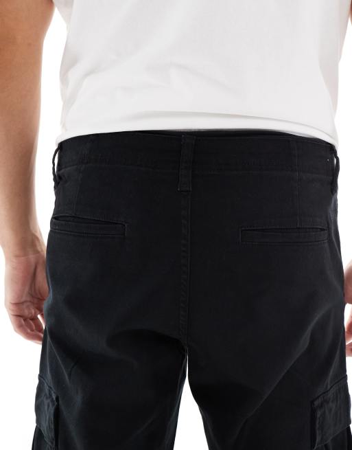 Jack & Jones slim fit cargo trouser in black