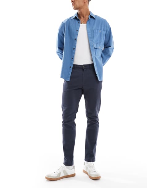 Jack & Jones slim fit chinos in navy - view 1