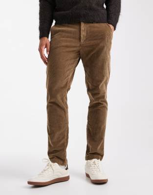 Jack & Jones Slim Fit Cord Pants In Brown