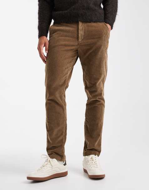 Jack & Jones slim fit cord trouser in tan - view 1