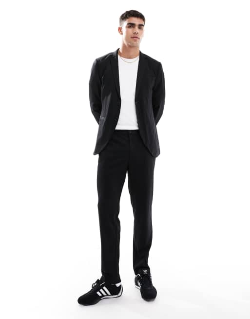 Jack & Jones slim fit jersey suit jacket in black