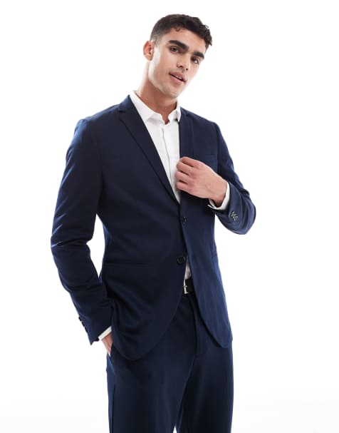 Jack & Jones slim fit jersey suit jacket in navy - view 1