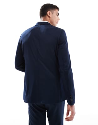 Jack & Jones Slim Fit Jersey Suit Jacket In Blue