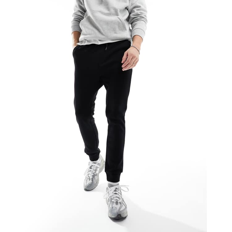 Black slim fit joggers hotsell