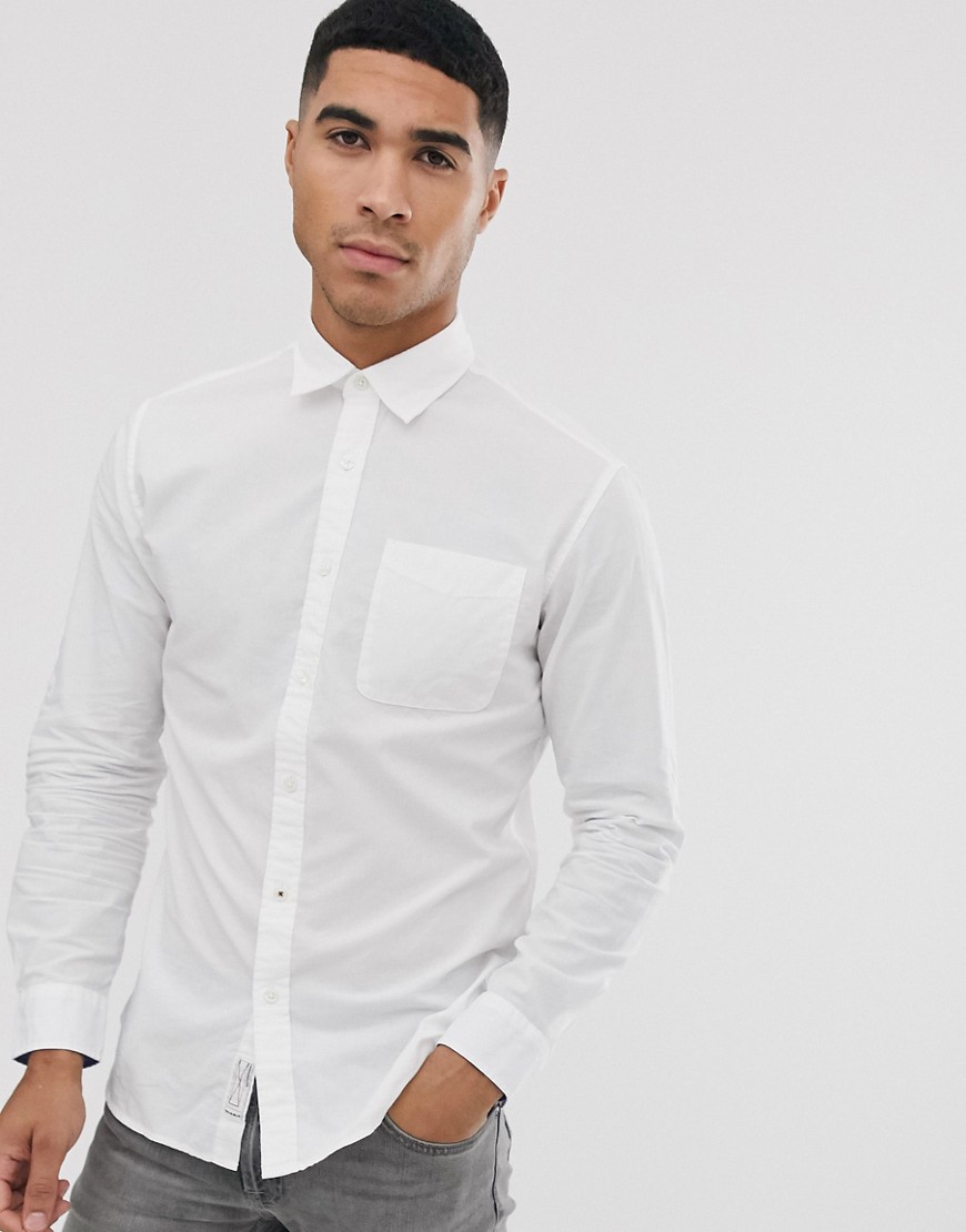 Jack & Jones - Slim-fit overhemd met lange mouwen in wit