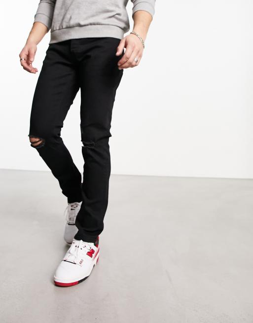 Jack Jones slim fit ripped jeans in black