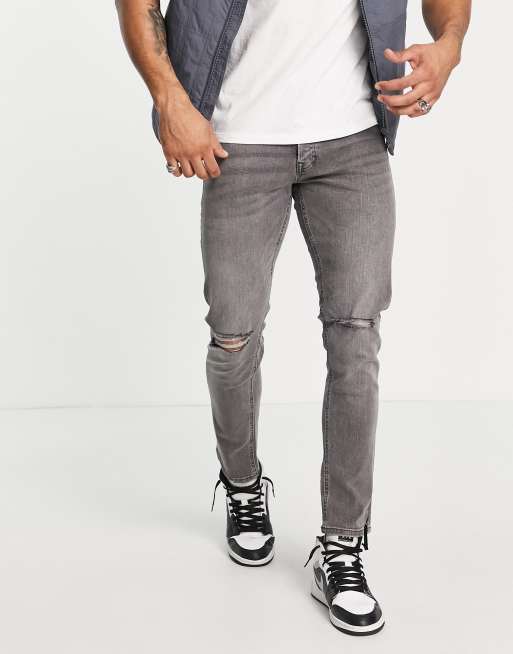 Jack & Jones ripped in gray | ASOS