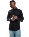 [Jack & Jones] Jack & Jones slim fit shirt in black L Black