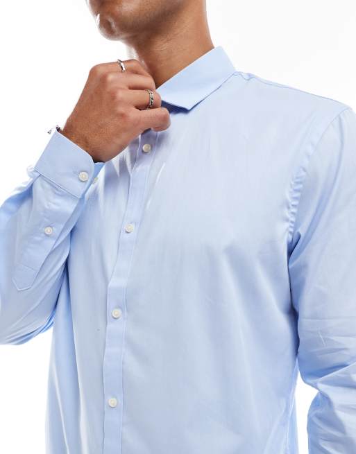 Jack & Jones slim fit shirt in light blue, 3 of 4