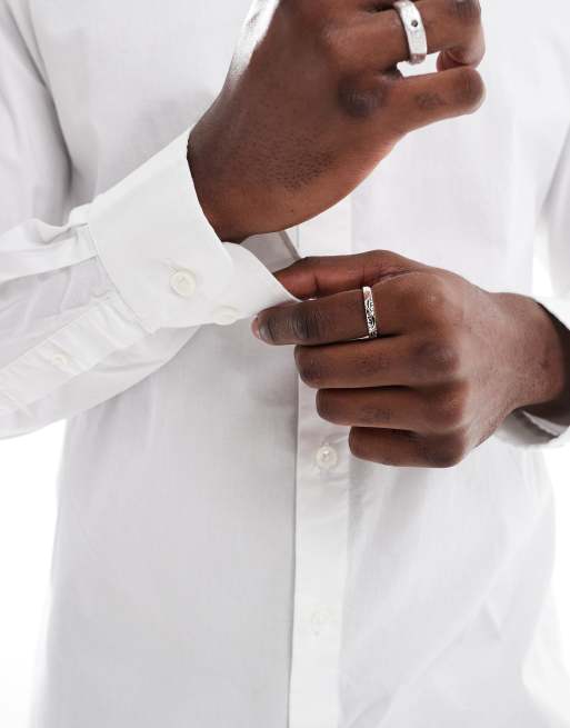 Jack & Jones slim fit shirt in white, 3 of 4