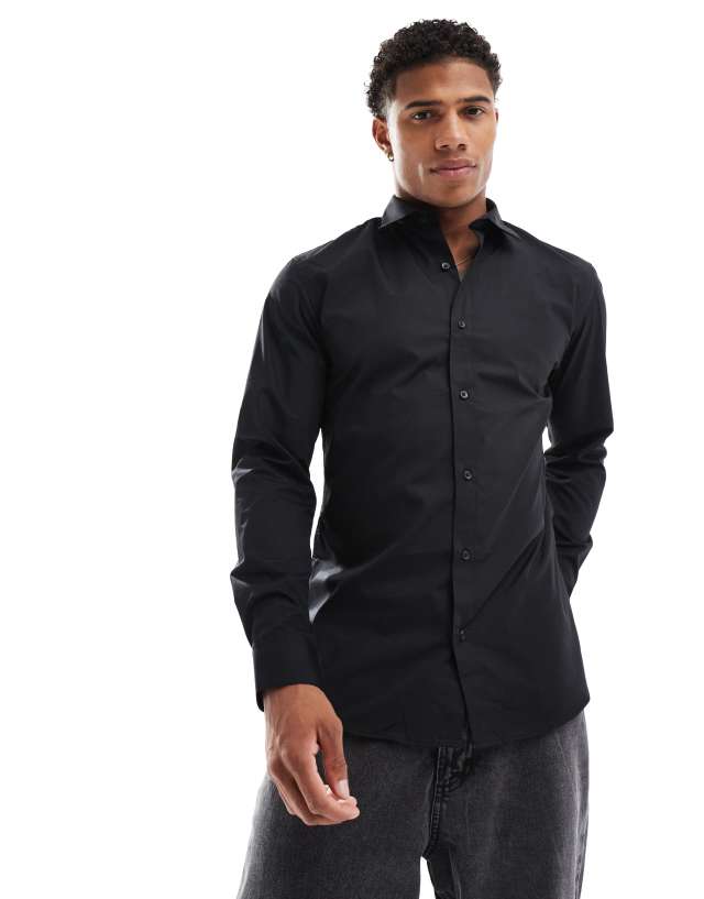 Jack & Jones - slim fit smart shirt in black