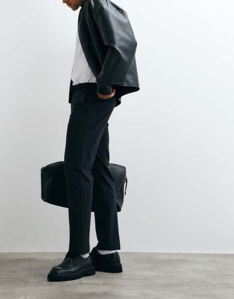 Jack & Jones slim fit smart trousers in navy