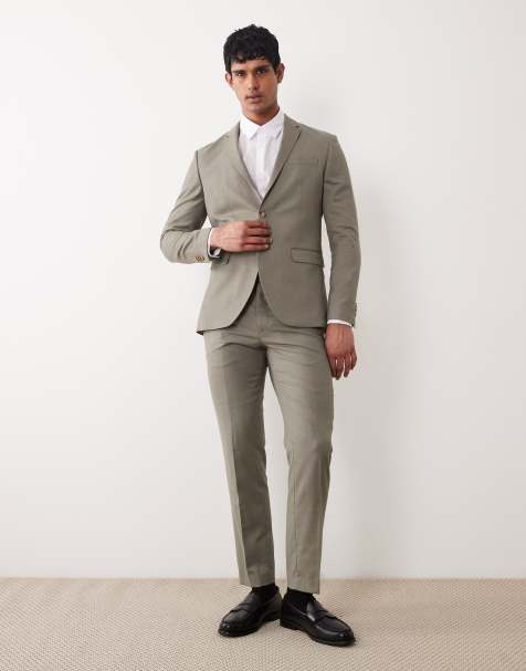 Jack & Jones slim fit suit in sage green - view 1