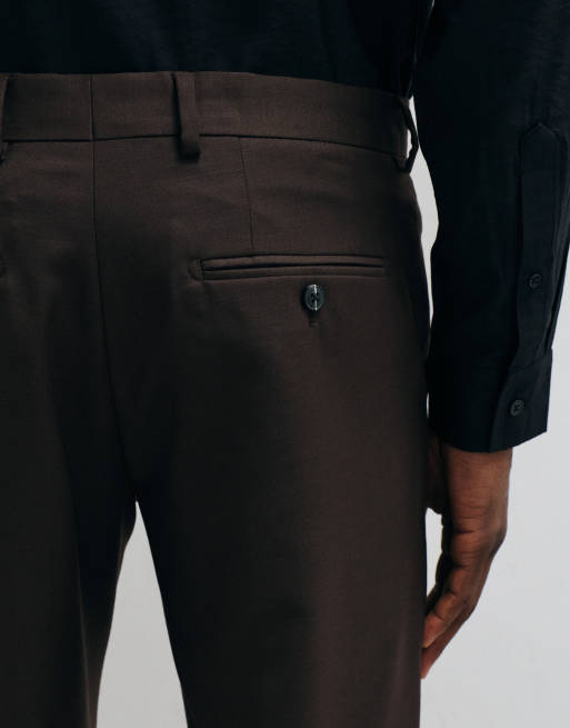 Jack & Jones slim fit suit pants in dark brown, 4 of 5