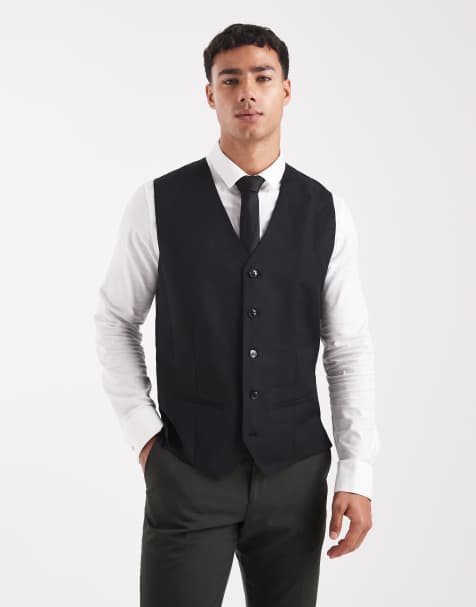 Jack & Jones – Slim Fit Weste aus Wollmix in Schwarz - view 1