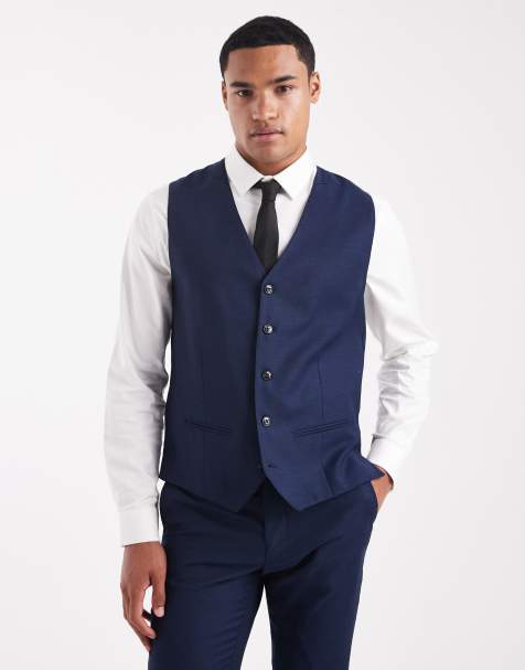 Jack & Jones slim fit wool blend vest in navy - view 1