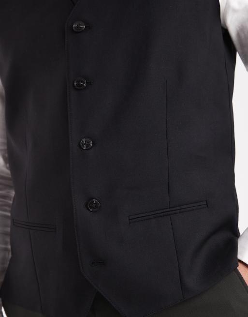Jack & Jones slim fit wool blend waistcoat in black, 5 of 5