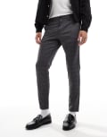 [Jack & Jones] Jack & Jones slim smart pants in grey check W30 L30 Smoked pearl