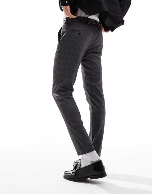 Jack & Jones slim smart pants in grey check , 3 of 5