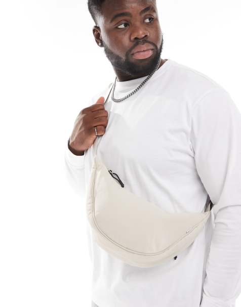 Jack & Jones sling crossbody bumbag in cream - view 1