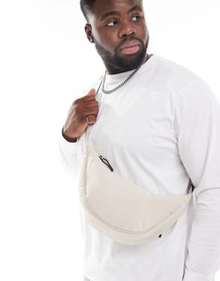 sling crossbody fanny pack in cream-White