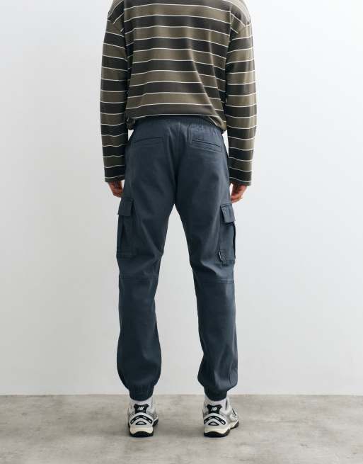 Jack & Jones - Smalle cargobroek met boorden in grijs, 4 van 5