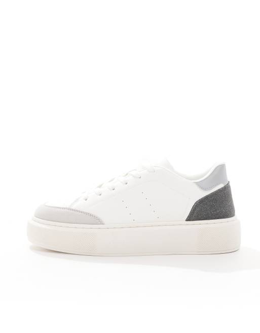 Jack & Jones – Sneaker aus Wildledermix in Weiß mit Grau, 4 von 5