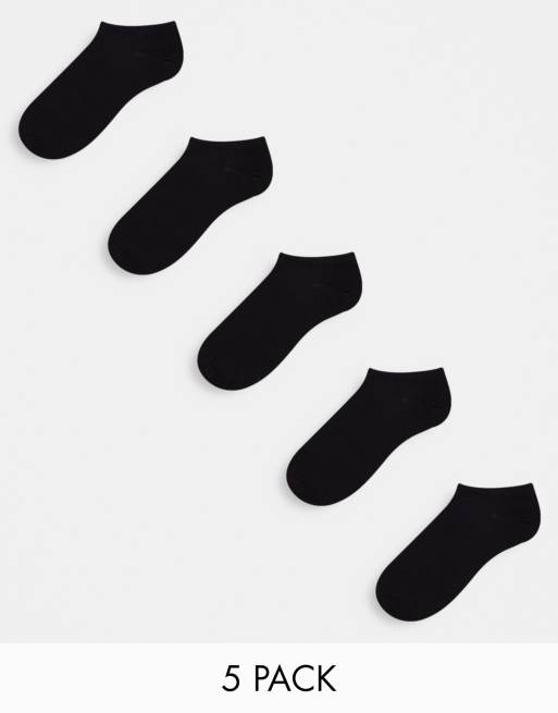 Jack & Jones sneaker socks 5 pack in black