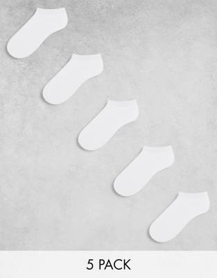 Jack & Jones Sneaker Socks 5 Pack In White