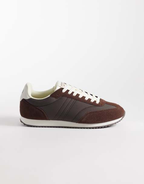 Jack & Jones - Sneakers da corsa in camoscio sintetico e nylon marrone - view 1