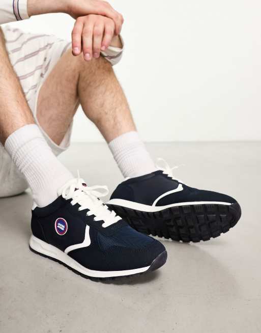 Jack & Jones - Sneakers da corsa in pelle sintetica blu navy con logo 