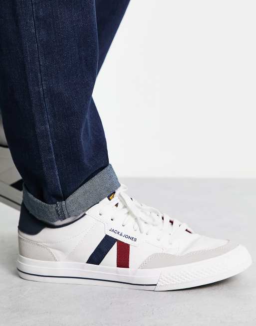 Jack & Jones - Sneakers met retro contrasterende inzetstukken in wit