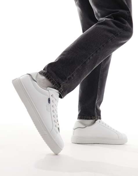 Jack & Jones - Sneakers stringate bianche con suola spessa - view 1