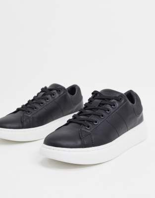 Jack & Jones sneakers with chunky sole in black with white