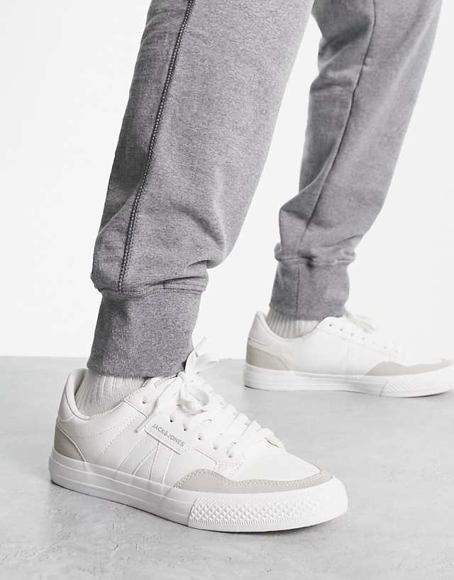 Jack & Jones sneakers with retro tonal panels in white