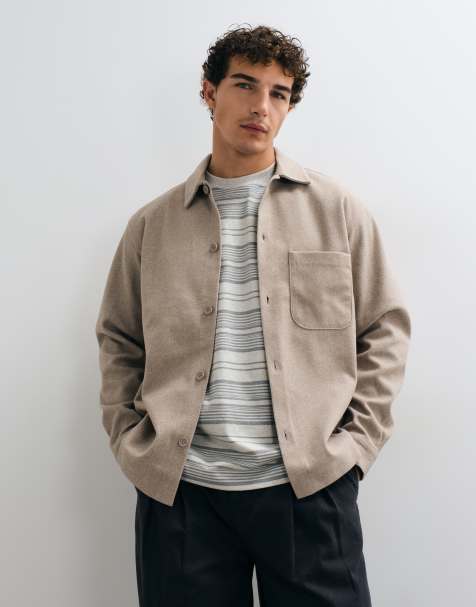 Jack & Jones sobrcamisa cepillada beige - view 1